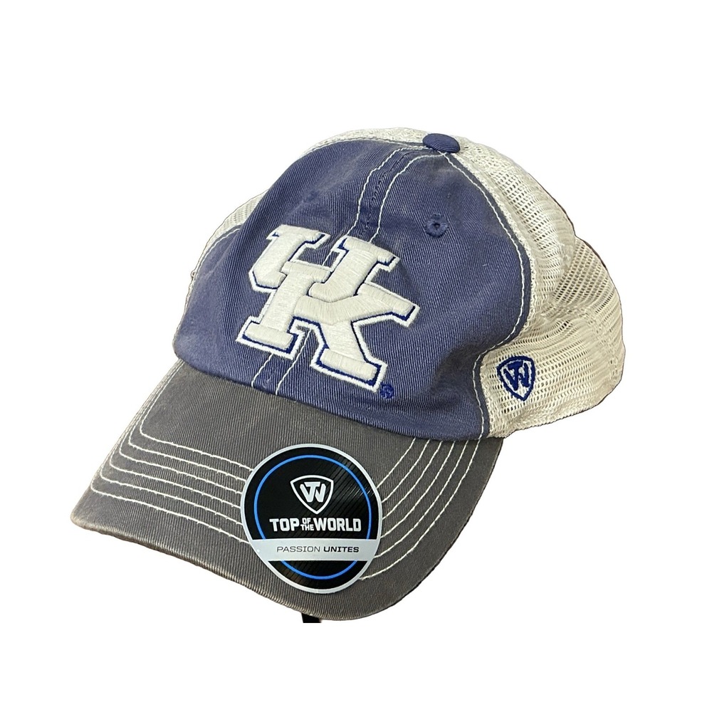 Top of the World Kentucky Wildcats Mesh Cap UK HC Go Flex Fit Blue Grey Beige